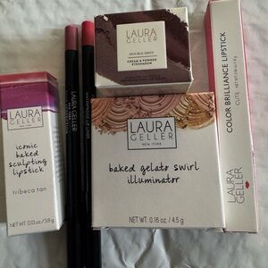 Laura Geller Eyeshadow and Lipstick Set with Pink and Tan